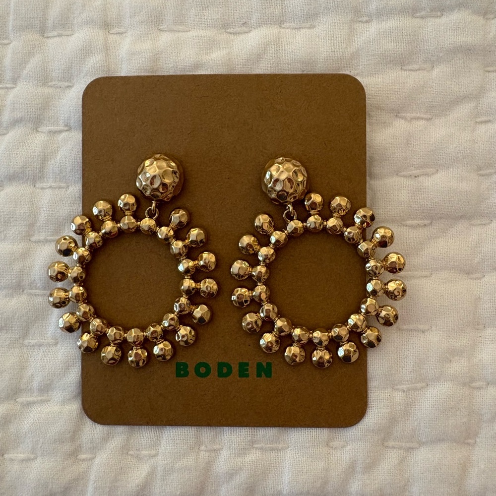 Boden Gold Beaded Hoop Earrings!!